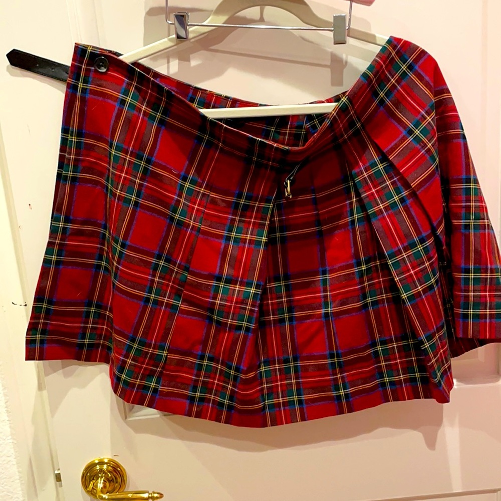 Adjustable Plaid Skirt